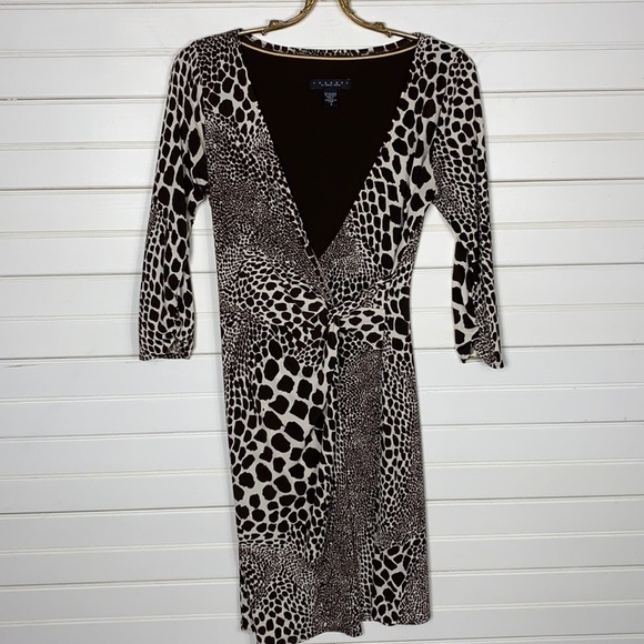 Laundry By Shelli Segal Animal Print Wrap Dress - Picture 1 of 4
